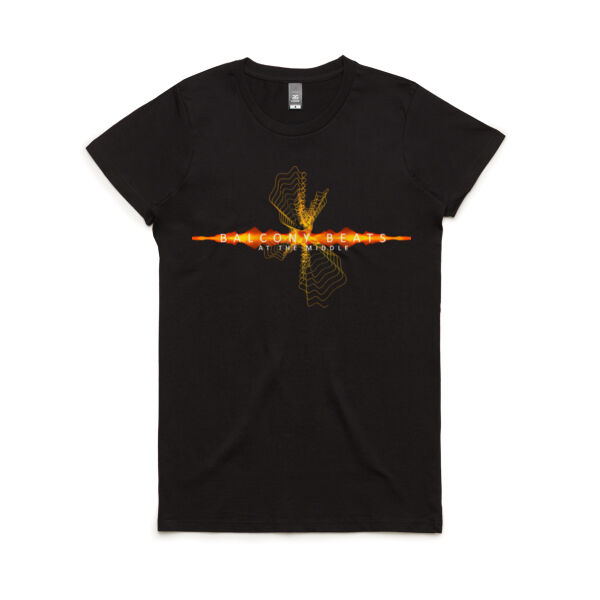 Balcony Beats Women's AS T - Electric Sunset Waveform Logo Thumbnail