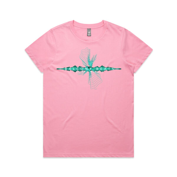 Balcony Beats Women's AS T - Electric Aqua Waveform Logo Thumbnail