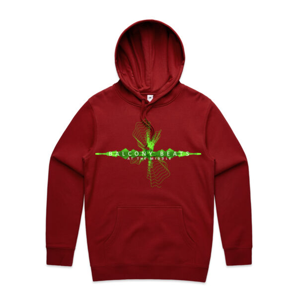 Balcony Beats ULTRA AS Hoodie -  Electric Green Waveform Logo Thumbnail