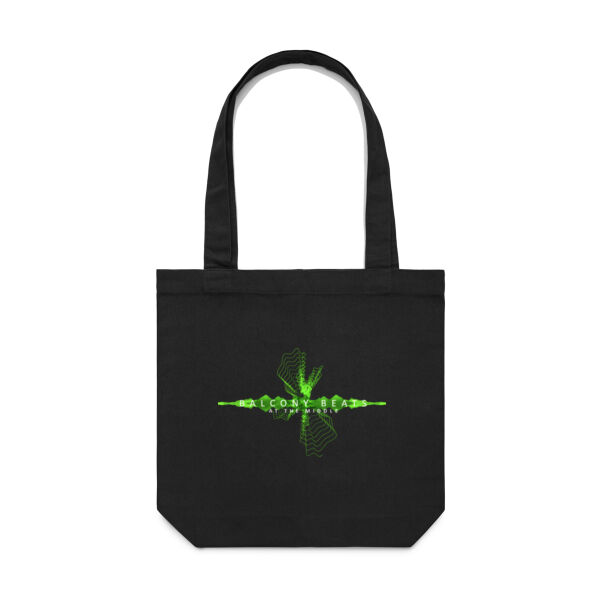 Balcony Beats AS Tote Electric Green Waveform Logo Thumbnail