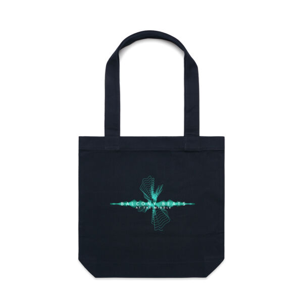 Balcony Beats AS Tote Electric Aqua Waveform Logo Thumbnail
